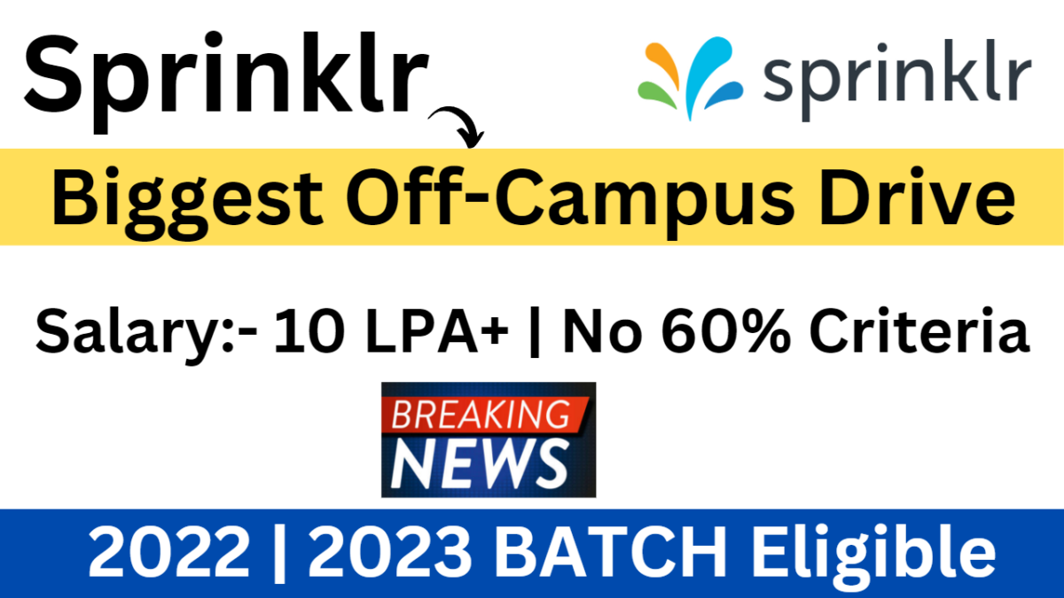 Sprinklr Off-Campus Hiring 2023