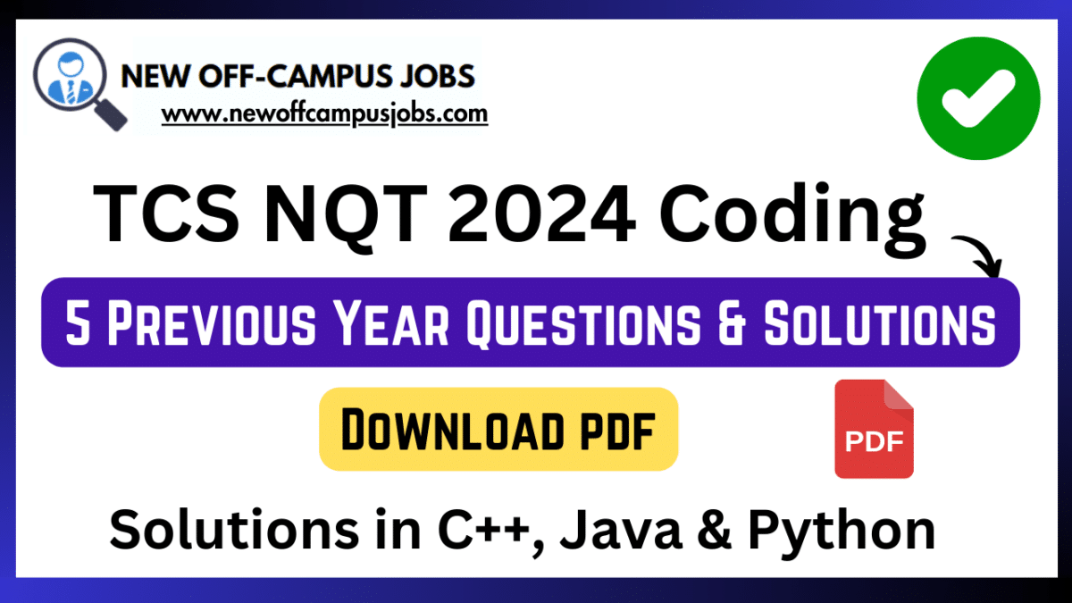 TCS NQT 2024 Coding Questions