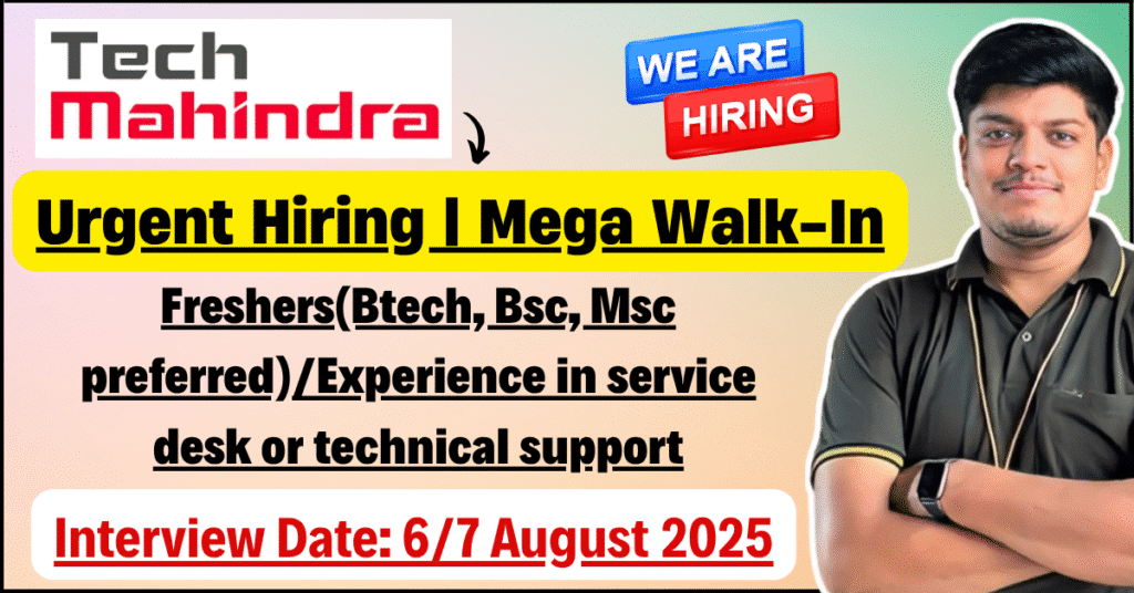 Tech Mahindra Urgent Hiring 2025