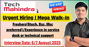 Tech Mahindra Urgent Hiring 2025
