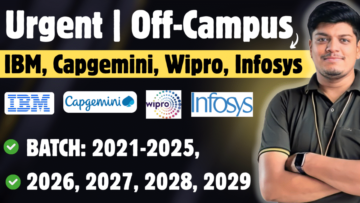 IBM Infosys Capgemini Hiring Freshers