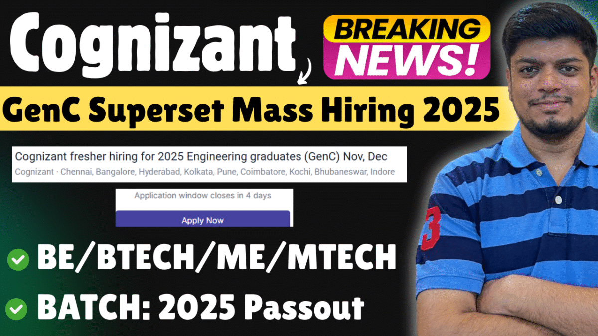 Cognizant GenC Mass Hiring 2025 | Cognizant Superset Hiring(Nov-Dec ...