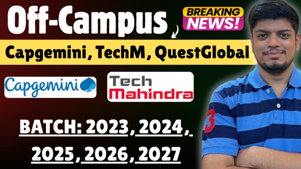 Capgemini TechM QuestGlobal Hiring