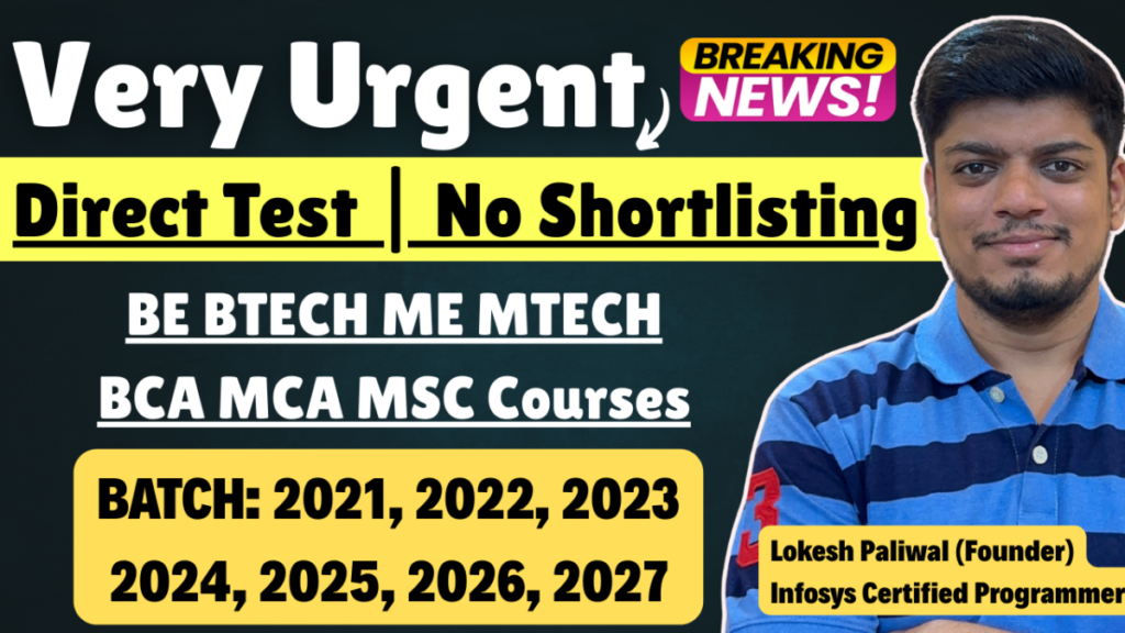 Off-Campus Freshers Hiring